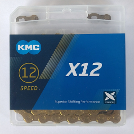 Łańcuch KMC X12 Ti-N Gold 126l box