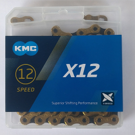 Łańcuch KMC X12 Ti-N Gold/Jet Black 126l box