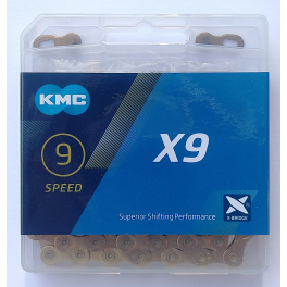Łańcuch KMC X9 Ti-N Gold 114l box